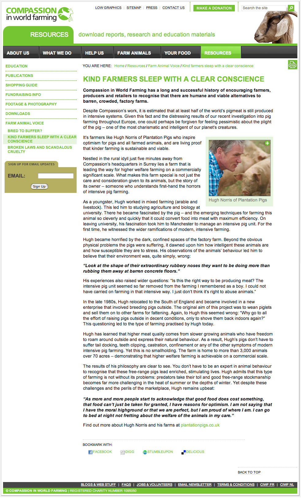 Compassion in World Farming - Kind farmers sleep with a clear conscience